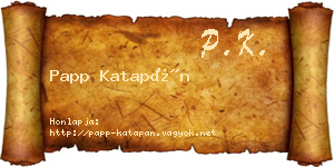 Papp Katapán névjegykártya